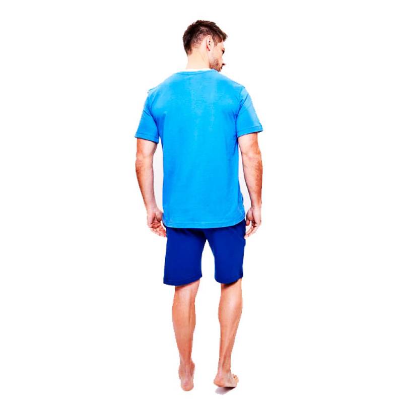 Pijama Hombre Eyelit Manga Corta Rayas Azulino Talle XL en cuotas sin ...