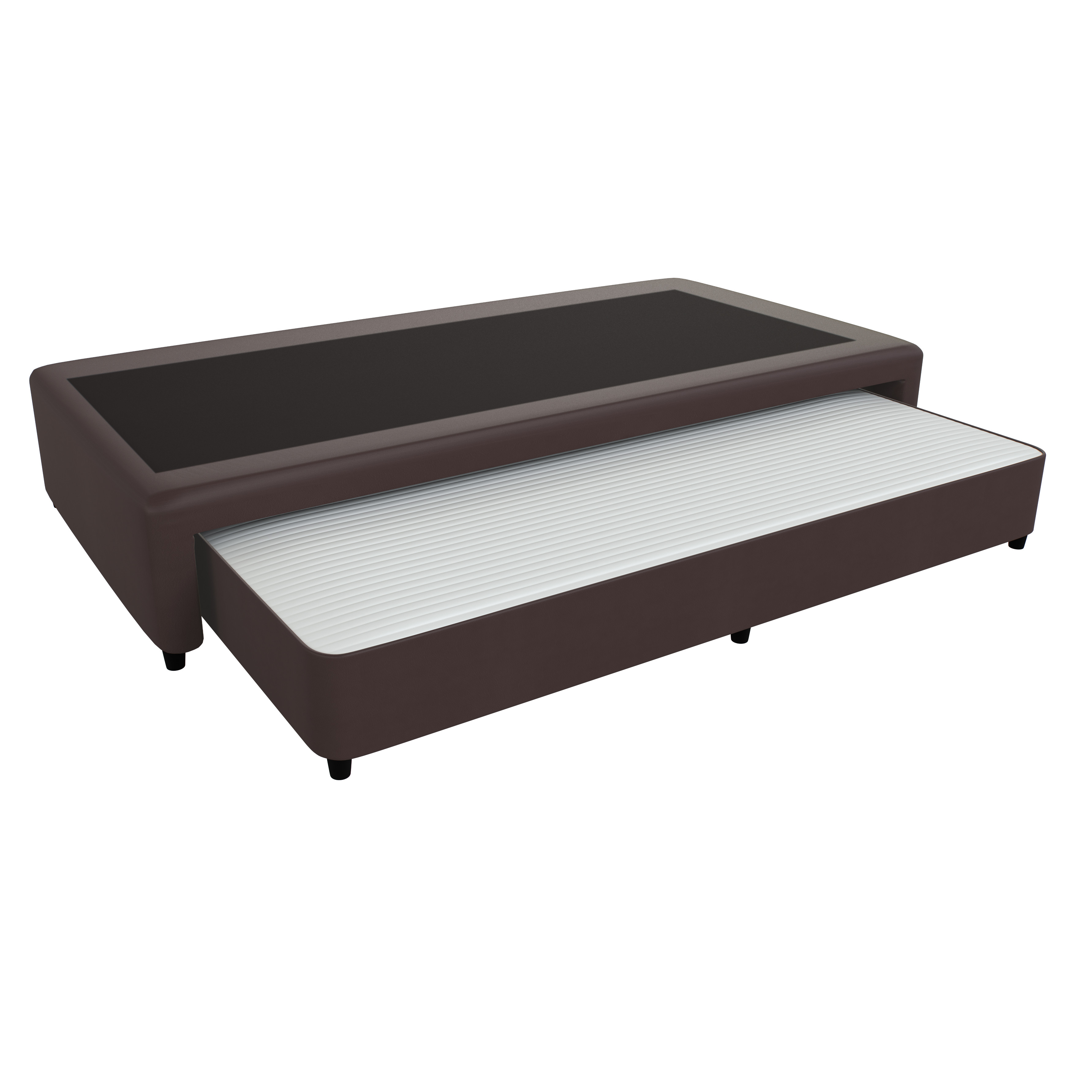 Bicama de Resortes 1 1/2 Plazas 90x190 Urania Ecocuero Marron Mussa