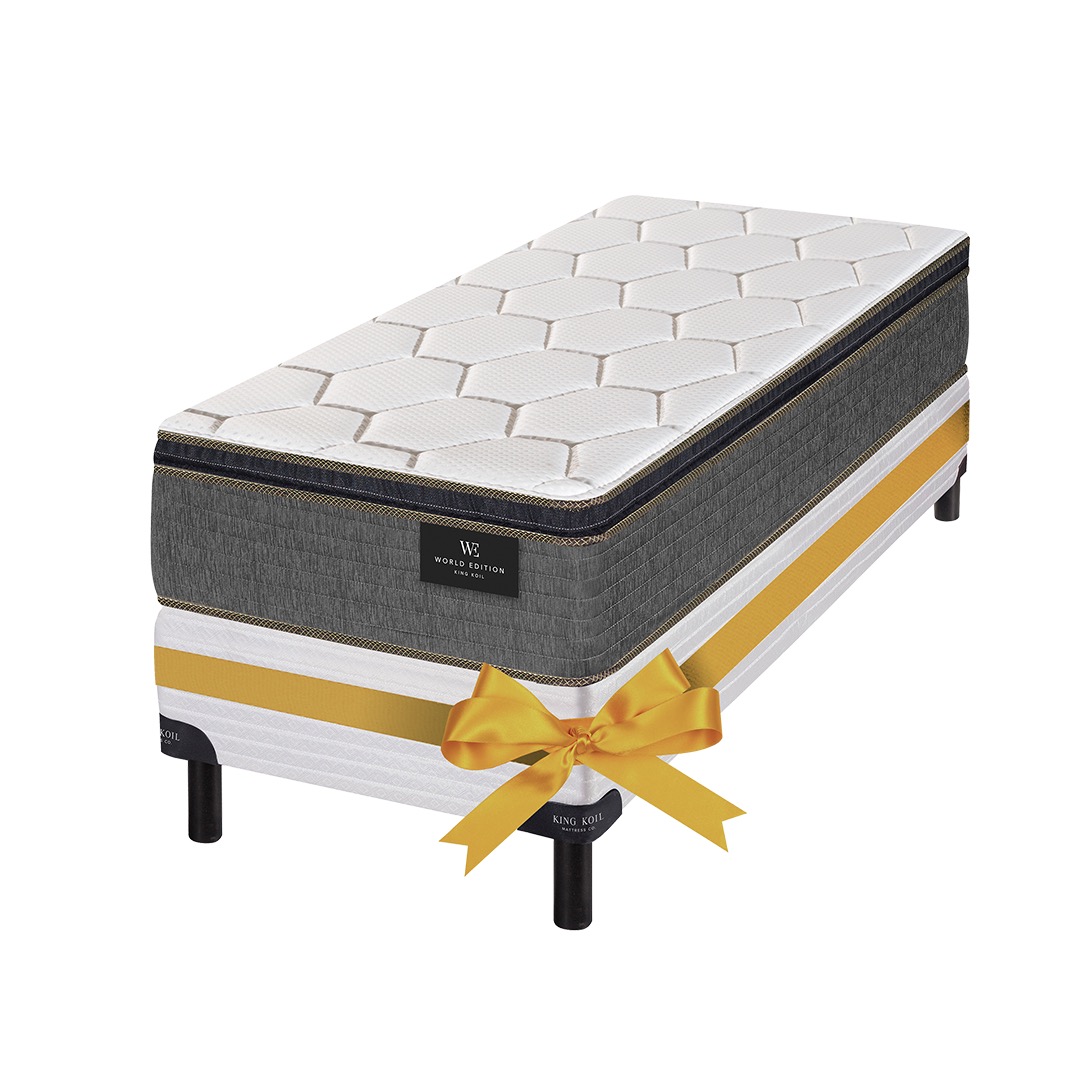 Colchón + Sommier de Regalo Resortes 1 Plaza 80x190 Prisma King Koil