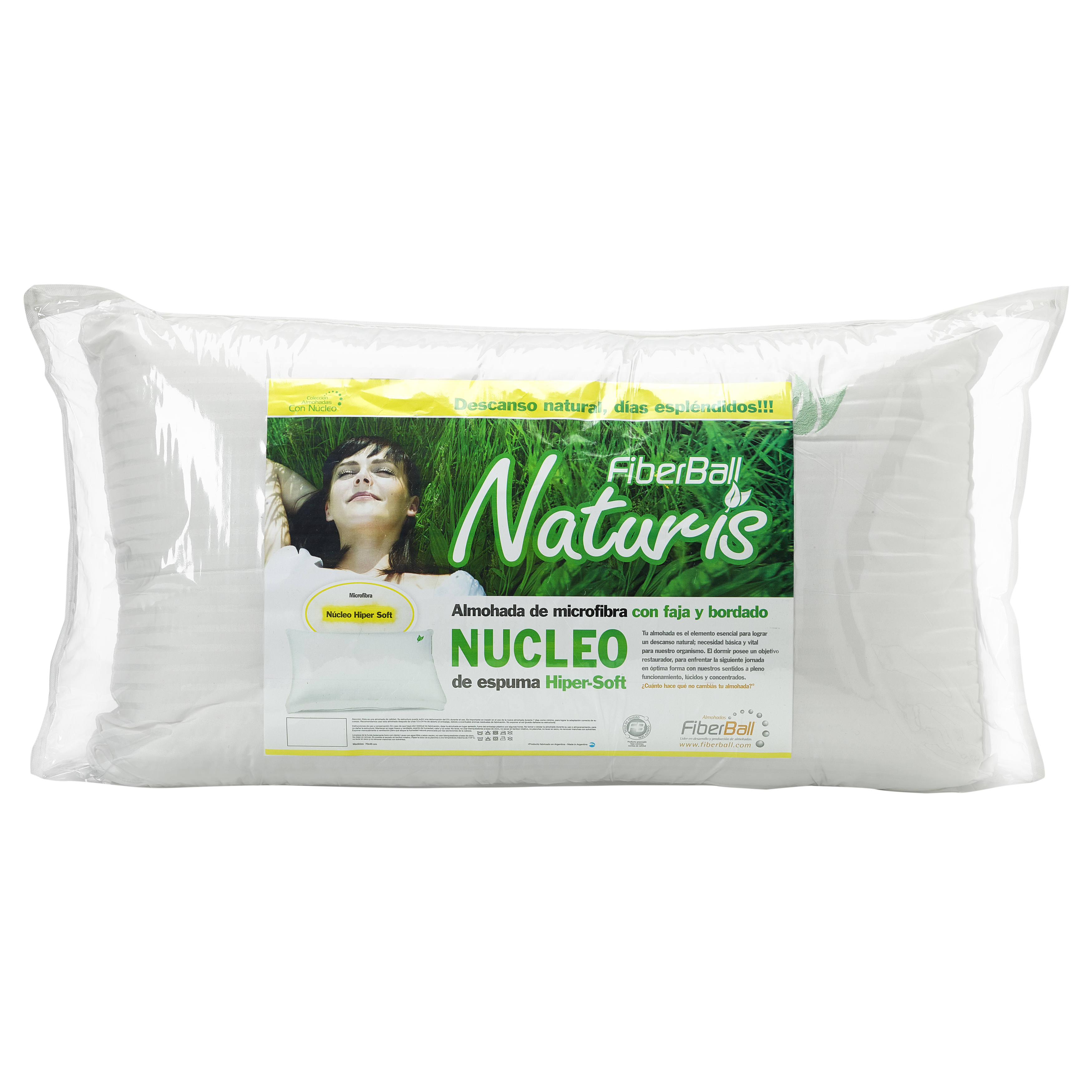 Almohada Fiberfall 70x45 Naturis Blanca