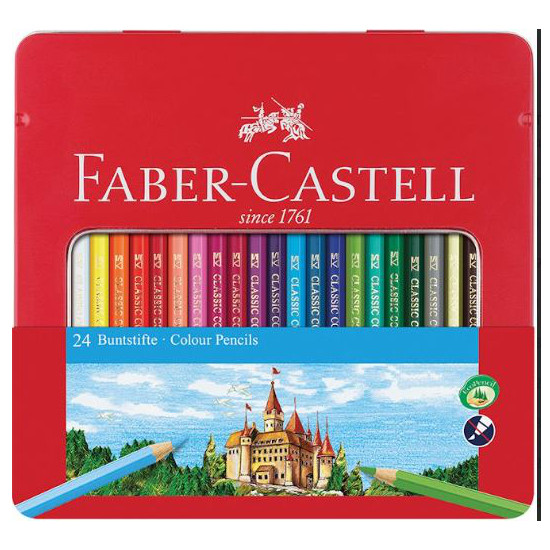 Ecolápices Faber Castell con Lata Hexagonal De Colores x 24