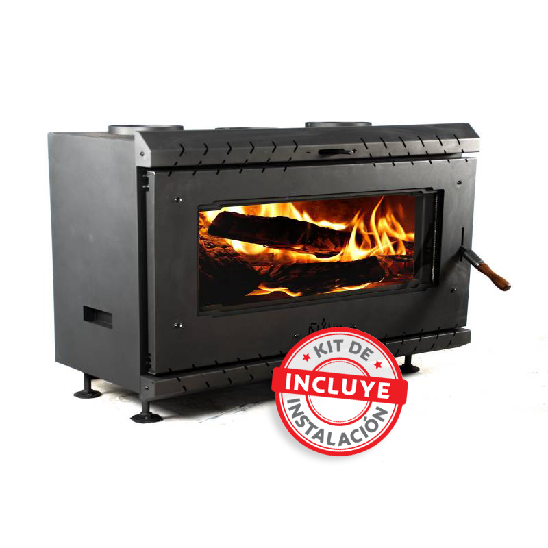 Estufa a Leña Ñuke Cedro 120 Con Kit 6" 28000K