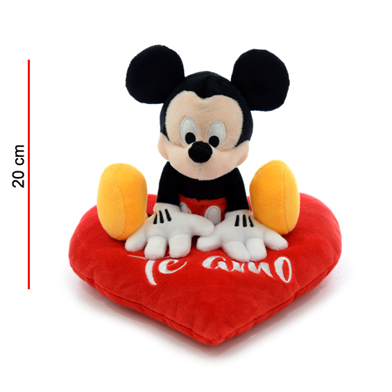 Peluche Mickey Sobre Corazón de 20 cm