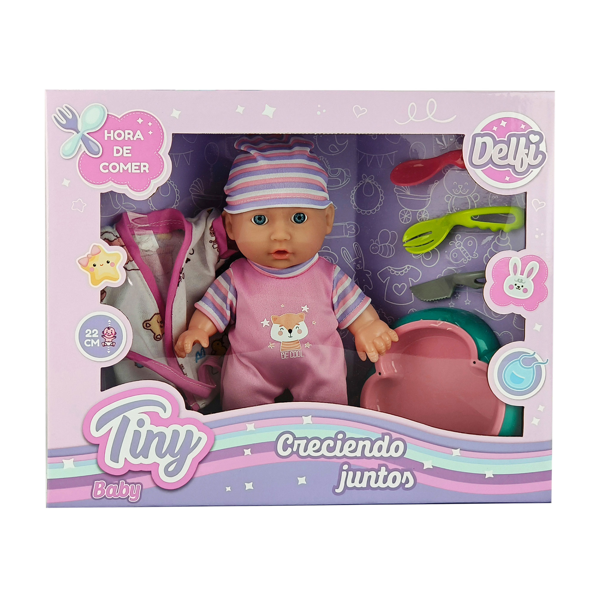 Bebote Tiny Con Ropa Extra + 5 Acc 22 cm (Cuerpo Duro) 22 cm 30x24x8 cm
