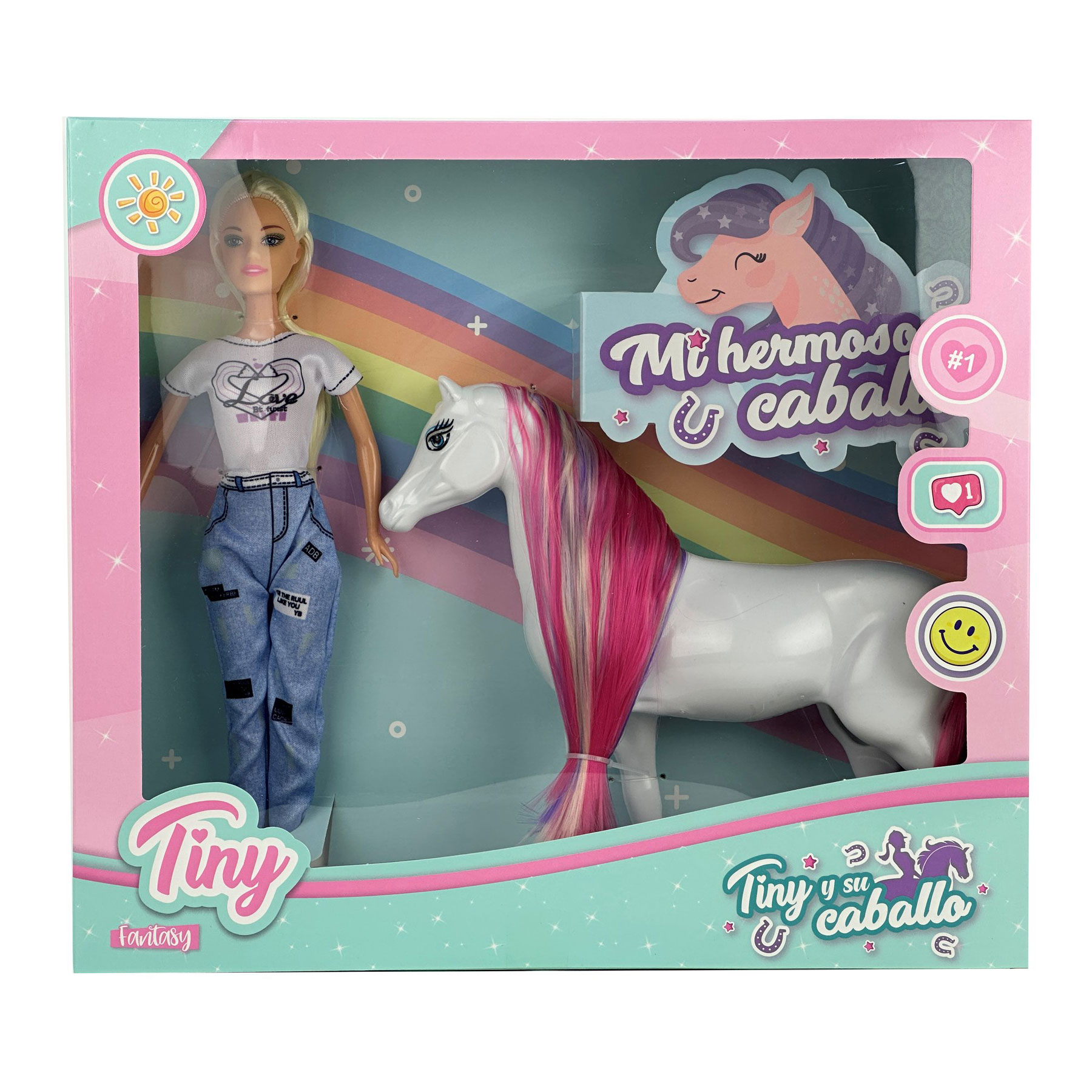 Muñeca Tiny Y Su Caballo 36x32x8 cm