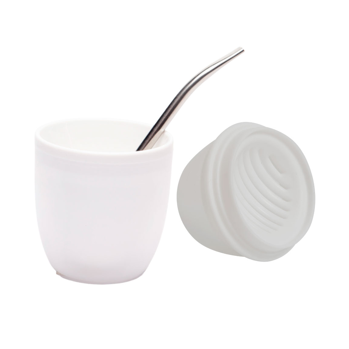 Mate con Bombilla y Despolvillador Bipo Color Blanco