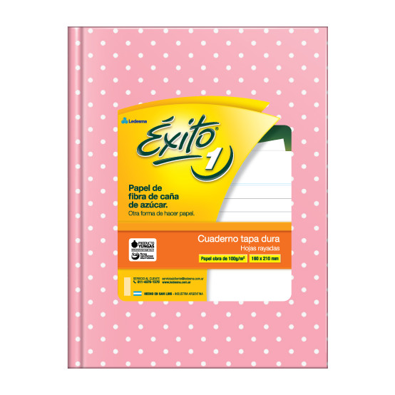 Cuaderno Éxito Rayado 48 Hojas 100 gr Lunares Rosa  