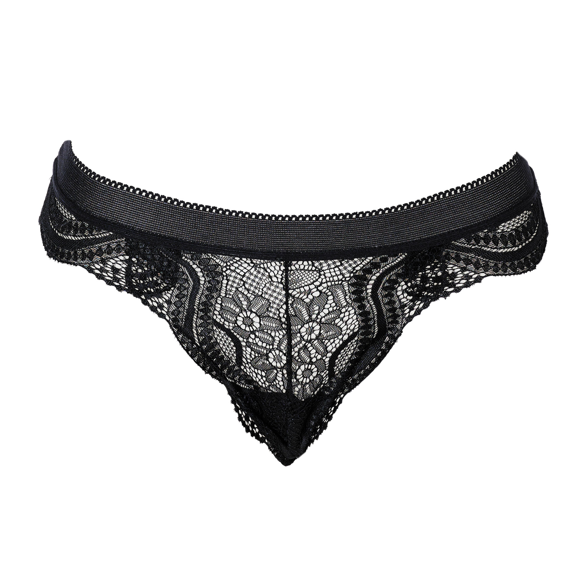 Bombacha Mujer Colaless de Encaje Aretha Negra Talle L/XL