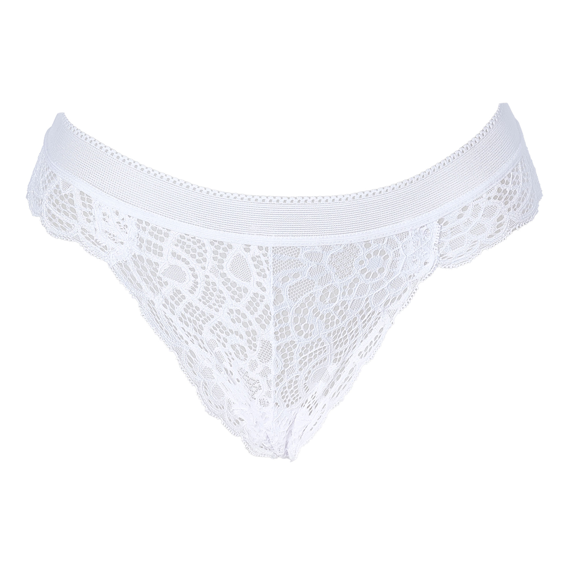 Bombacha Mujer Colaless de Encaje Aretha Blanca Talle L/XL