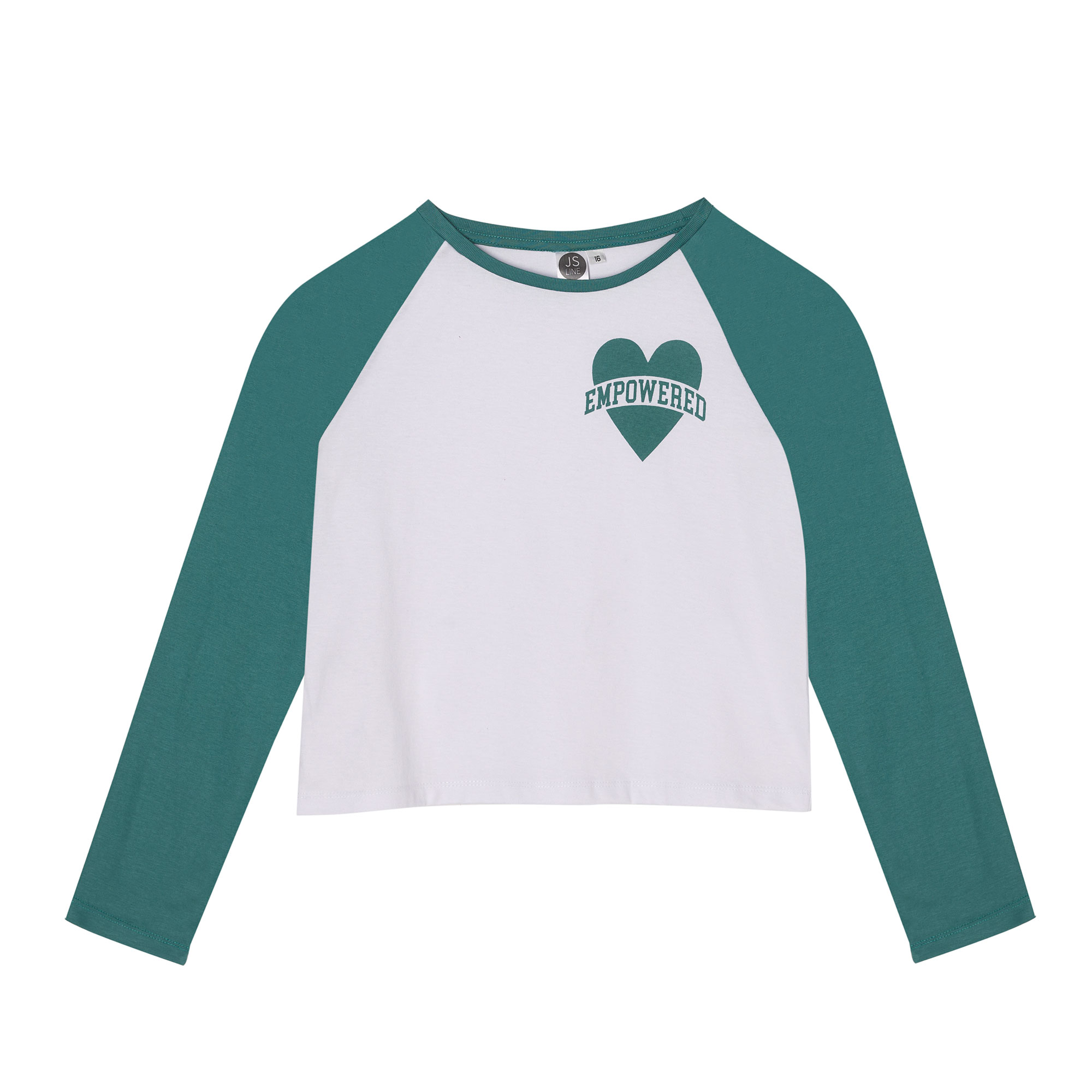 Remera Teen Js Line Manga Larga Ranglan Estampada Talle 10-16