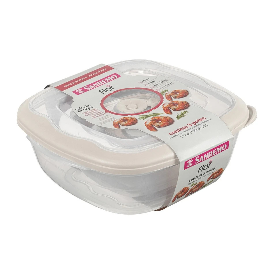 Set x3 Organizadores Herméticos San Remo Beige