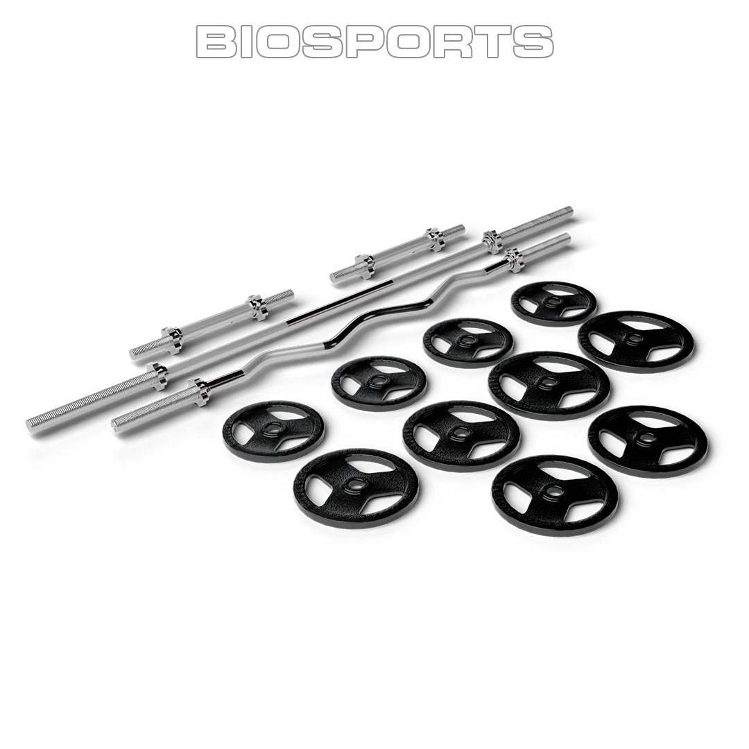 Set de Barras y Pesas Biosports 25 Kg
