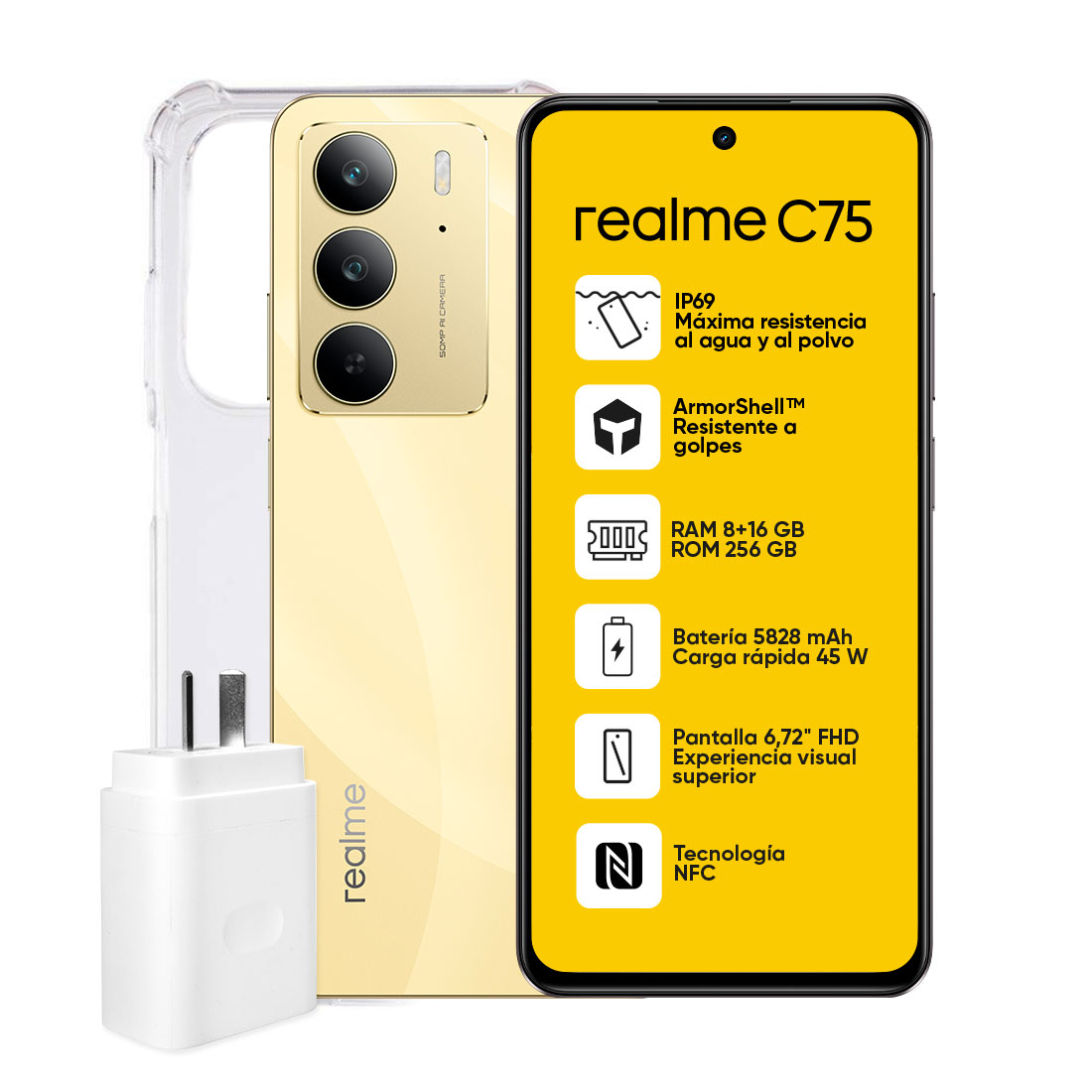 Celular Realme C75 256GB Dorado