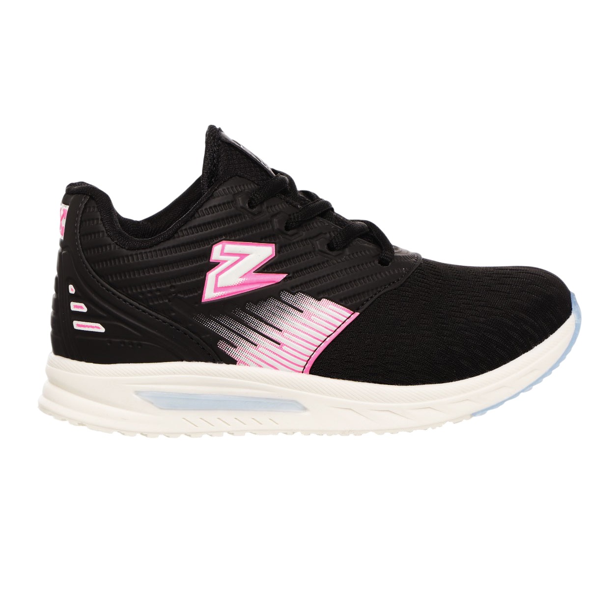Zapatilla Deportiva Infantil Zeus Negra y Rosa Talle 33