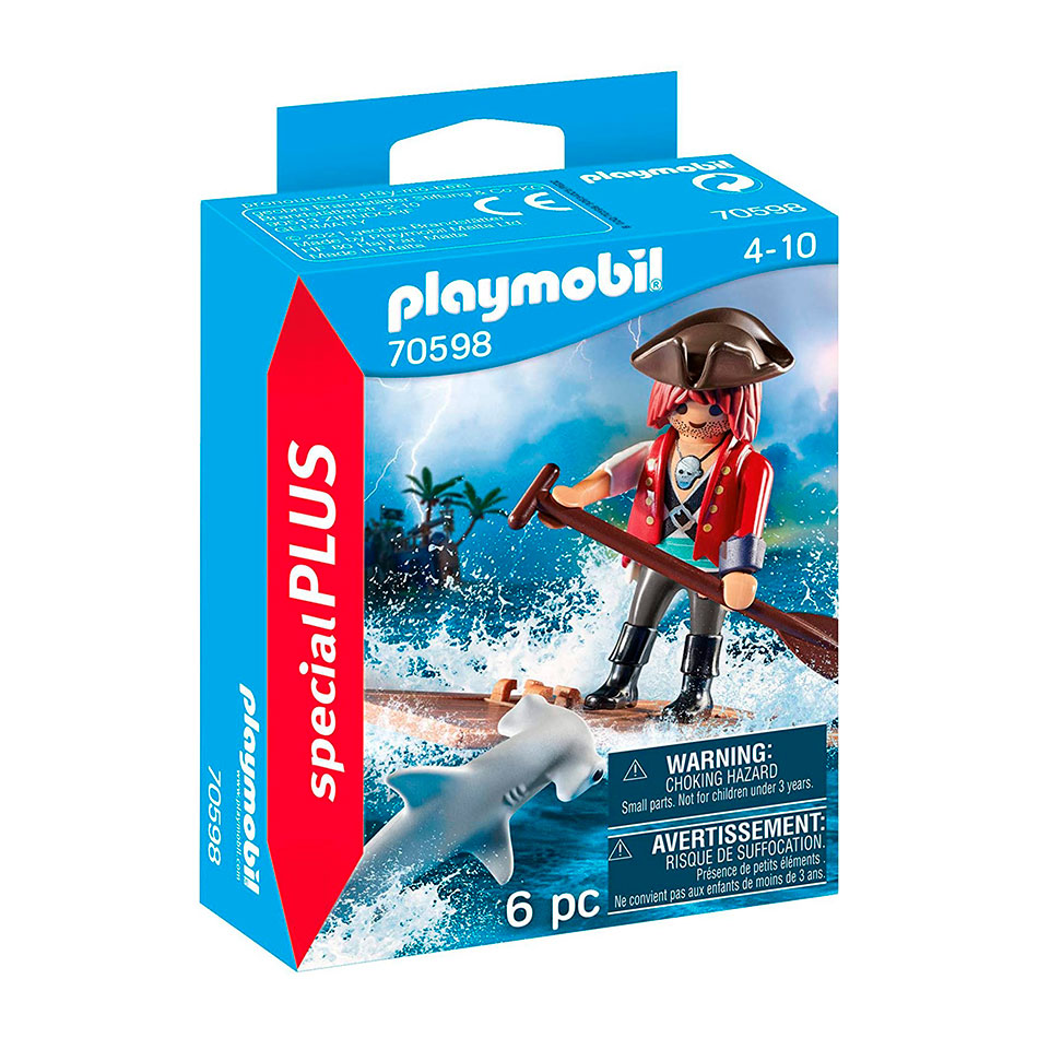 Pirata Con Balsa Y Tiburon