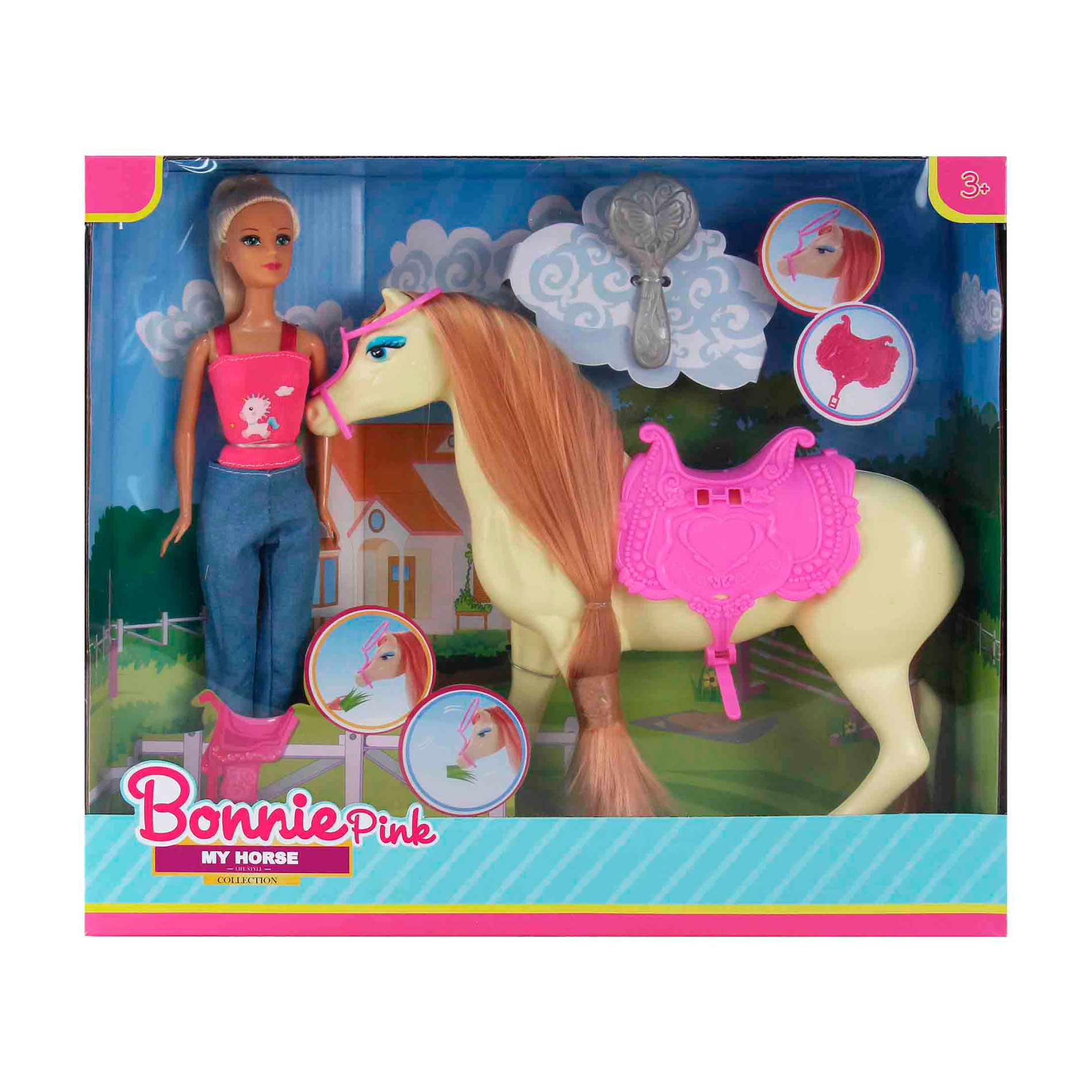 Muñeca Fashion y Su Caballo Bonnie Pink