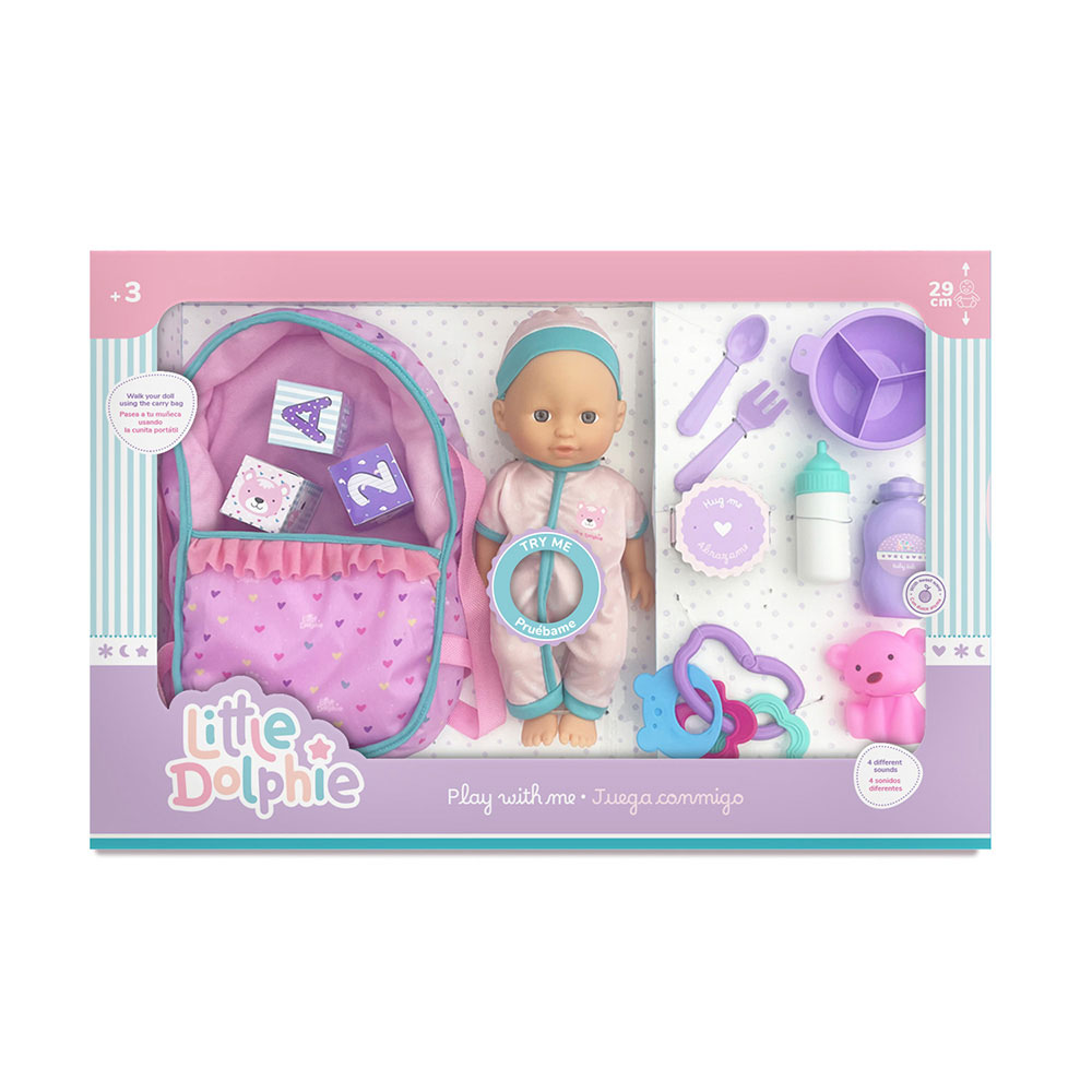 Bebote 29Cm con 4 Sonidos y Accesorios Little Dolphie