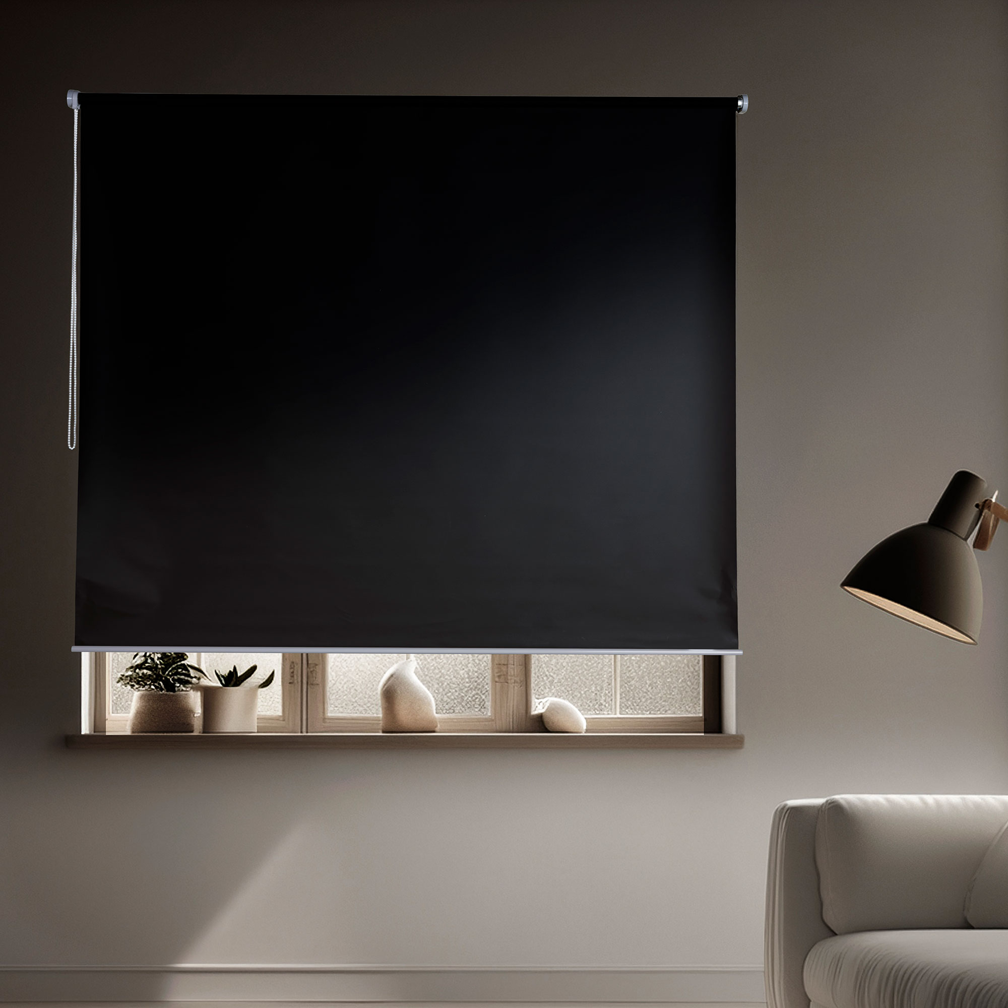 Cortina Roller Negra 160x160 cm