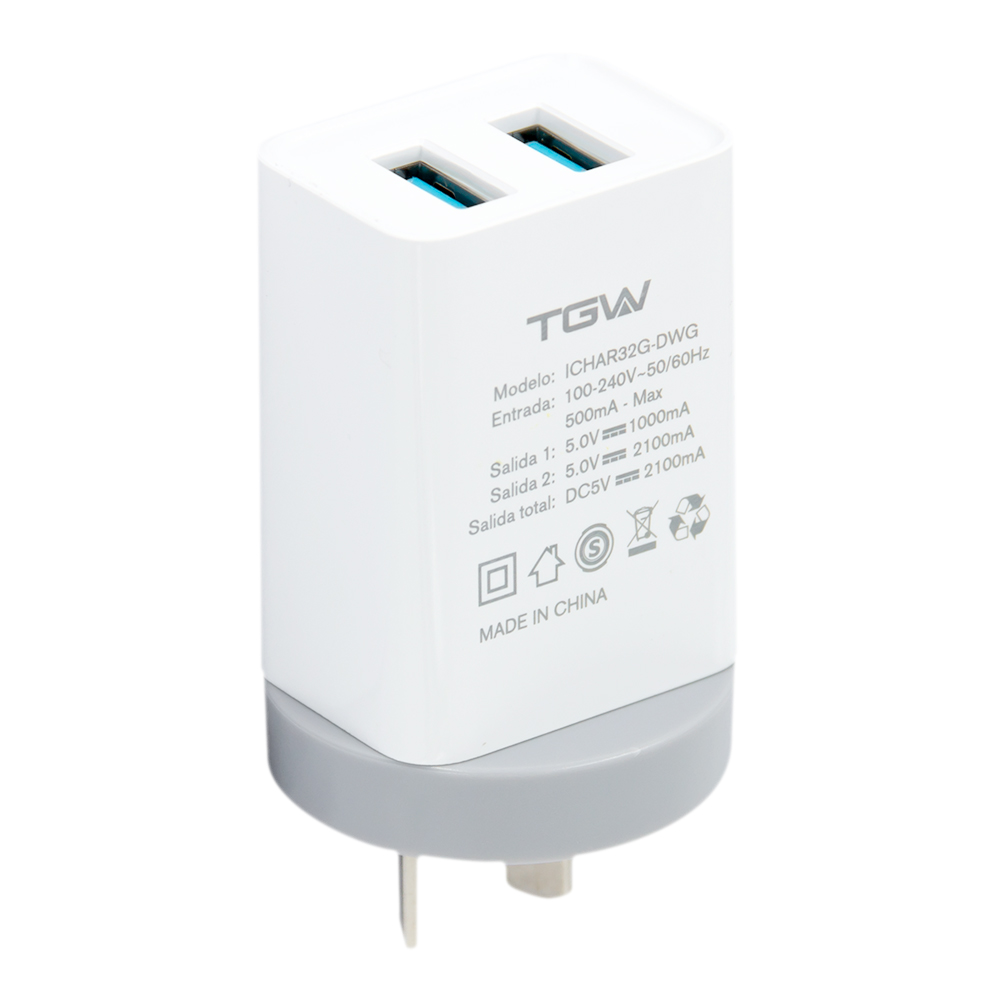 Cargador TGW USB 2 Puertos ICHAR32G