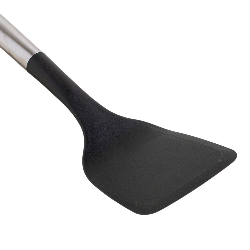 Espatula De Nylon Negro Y Mango De Acero 35 Cm