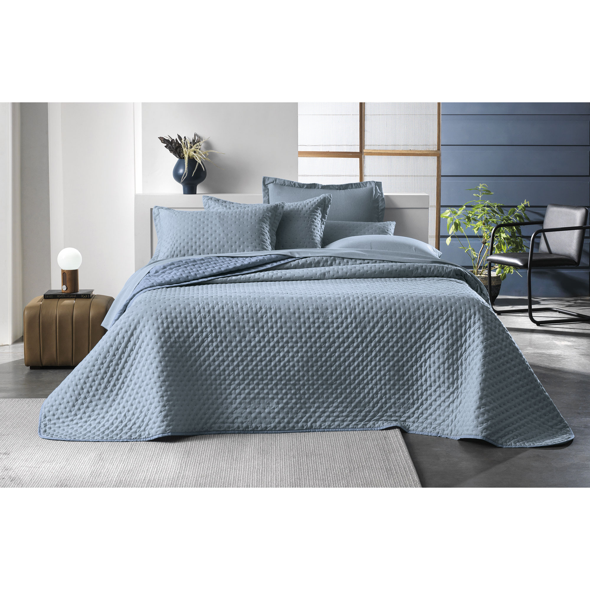 Cubrecama Stripe King 280x260 Azul