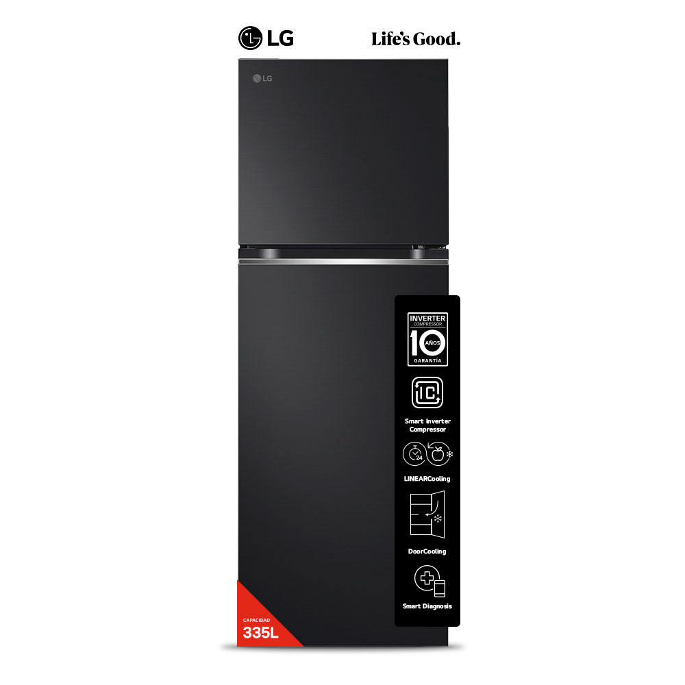 Heladera No Frost LG Inverter 335 Lts VT34BPM Negro