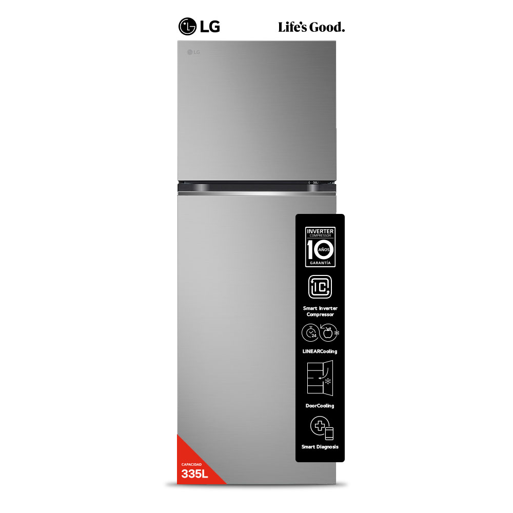 Heladera No Frost LG Inverter 335 Lts VT34BPY Gris