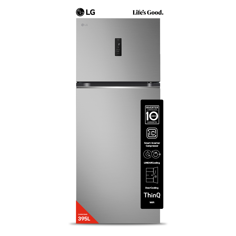 Heladera No Frost LG Smart Inverter 395 Lts VT40MPY Gris