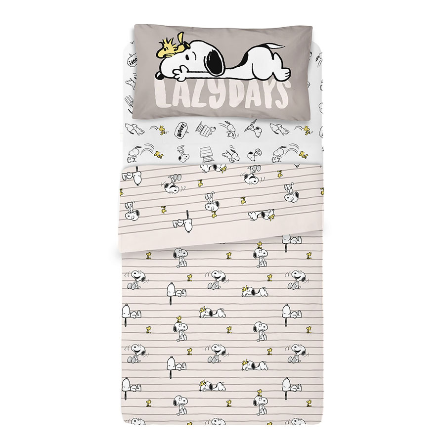 Juego de Sábanas 1 1/2 Plazas Snoopy