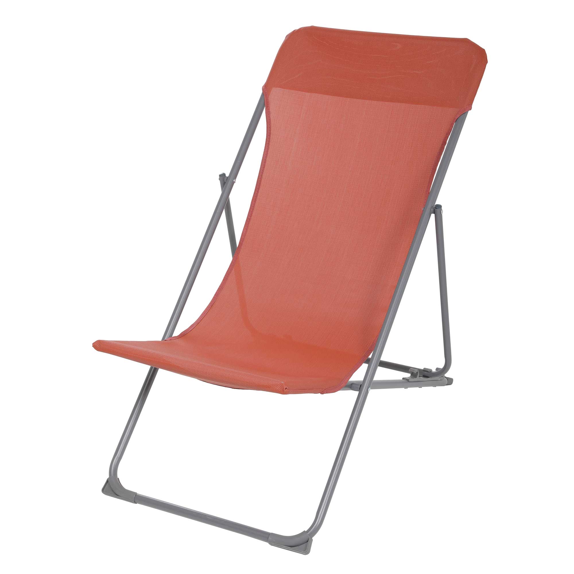 Reposera Plegable Acero Rojo