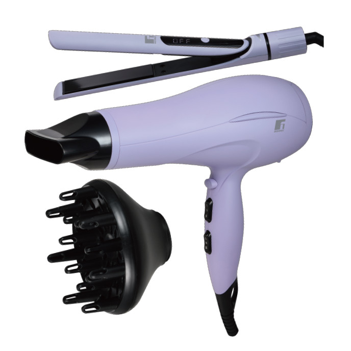 Combo Secador de Pelo + Planchita Bergner BG-51382-PU