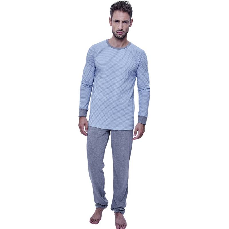 Pijama Hombre Eyelit a Rayas Celeste Talle M en cuotas sin interés