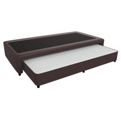Bicama de Resortes 1 1/2 Plazas 90x190 Urania Ecocuero Marron Mussa