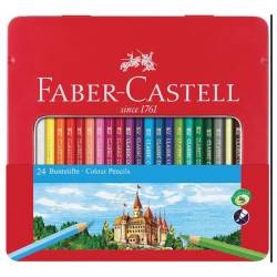 Ecolápices Faber Castell con Lata Hexagonal De Colores x 24