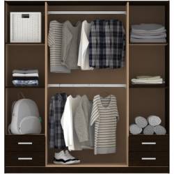 Placard Dielfe 4 Puertas y 4 Cajones Wengue PAC170-W