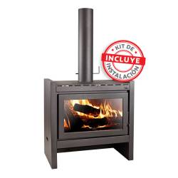 Estufa a Leña Ñuke Lapacho 110 Con Kit 8" 25000K