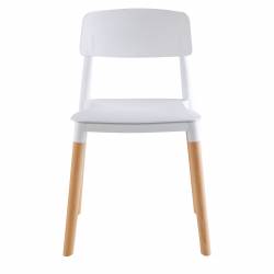 Silla de Comedor Tipo T Blanca x 4 Unidades