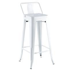 Banqueta Tolix con Respaldo Blanca