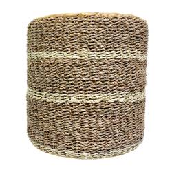 Puff Ottomano Rayas Gris