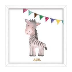 Cuadro Infantil Cebra 30x30 cm