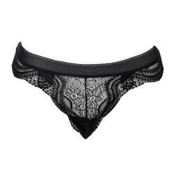 Bombacha Mujer Colaless de Encaje Aretha Negra Talle L/XL