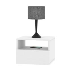 Mesa de Luz Flotante Dielfe 1 Cajón Blanco