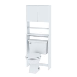 Mueble Baño Sobreinodoro Centro Estant 2 Puertas 2 Estantes Blanco