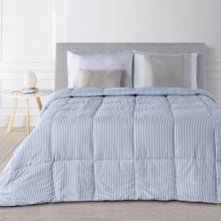 Acolchado Microfibra Reversible Lines Celeste 280x240