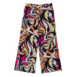 Pantalón Mujer Nordico Ancho Negro y Fucsia Talle 48