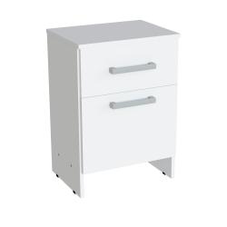 Mesa de Luz Muebles Orlandi 1 Cajón Blanco