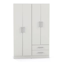 Placard Muebles Orlandi 4 Puertas 2 Cajones Blanco 3522