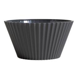 Bowl Conico De Plástico Líneas Horizontales Gris 2000 Ml