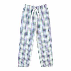 Pantalón Mujer Nordico Ancho a Cuadros Blanco Talle 46