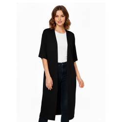 Cardigan Mujer Urban Largo Negro Talle 42